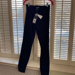 Lysse Black Faux Suede/Black ponte legging pants